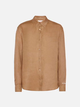 Meredith camel linen classic shirt
