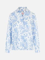 Camicia classica da donna in lino paisley Meredith