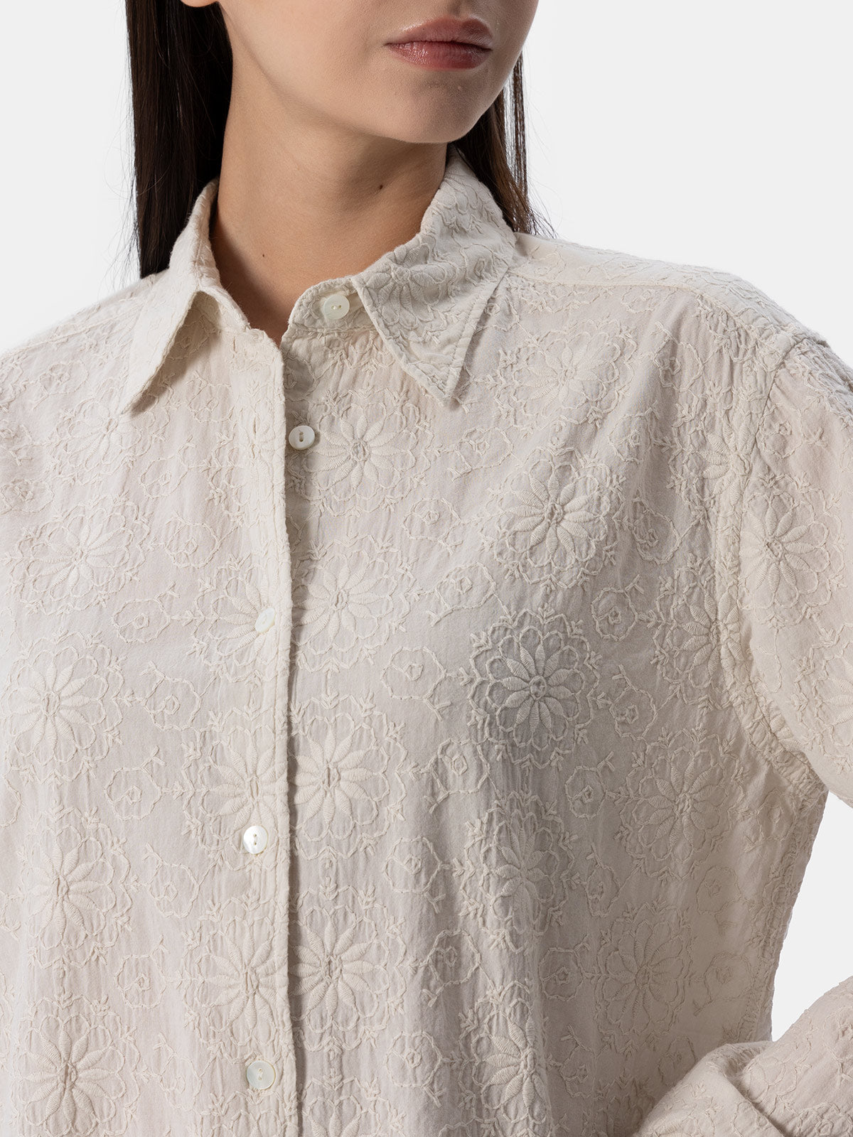 Woman classic Sangallo cotton shirt Meredith