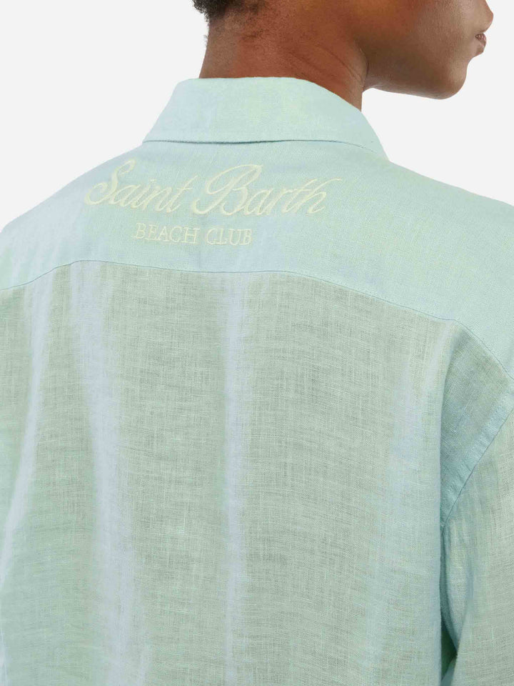 Klassisches Leinenhemd Meredith mit Saint Barth-Stickerei