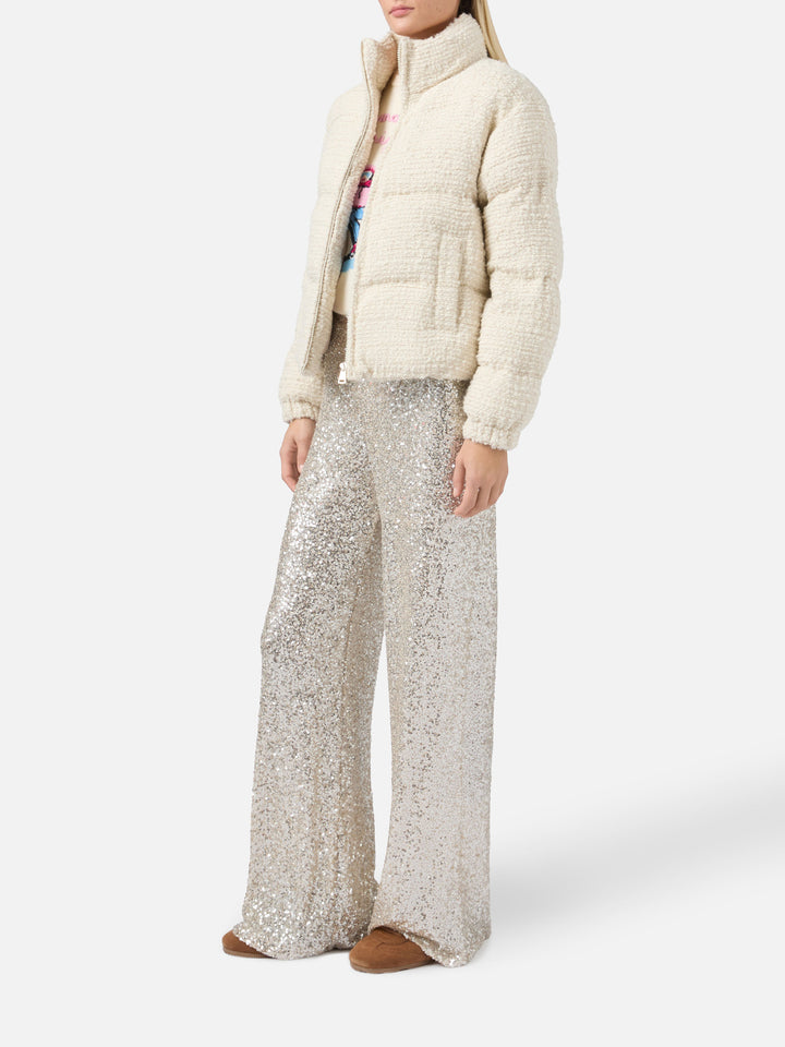 Maddy Tweed padded jacket in lurex tweed