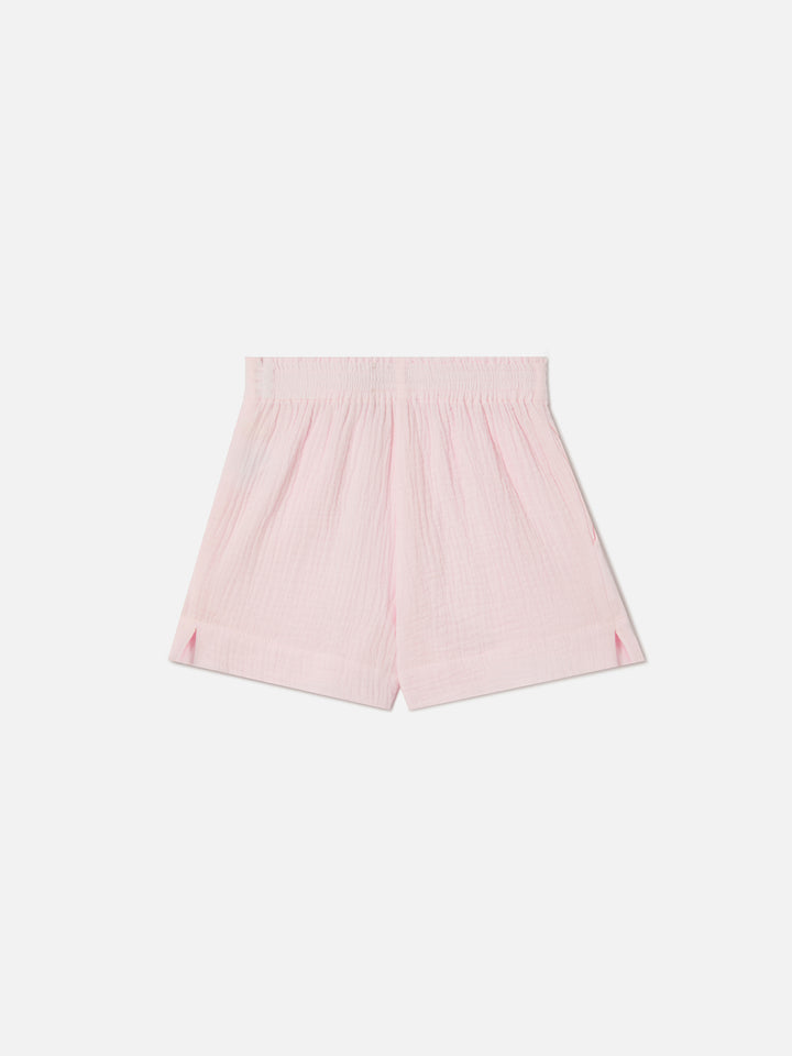 Meave Jr cotton muslin shorts in pink