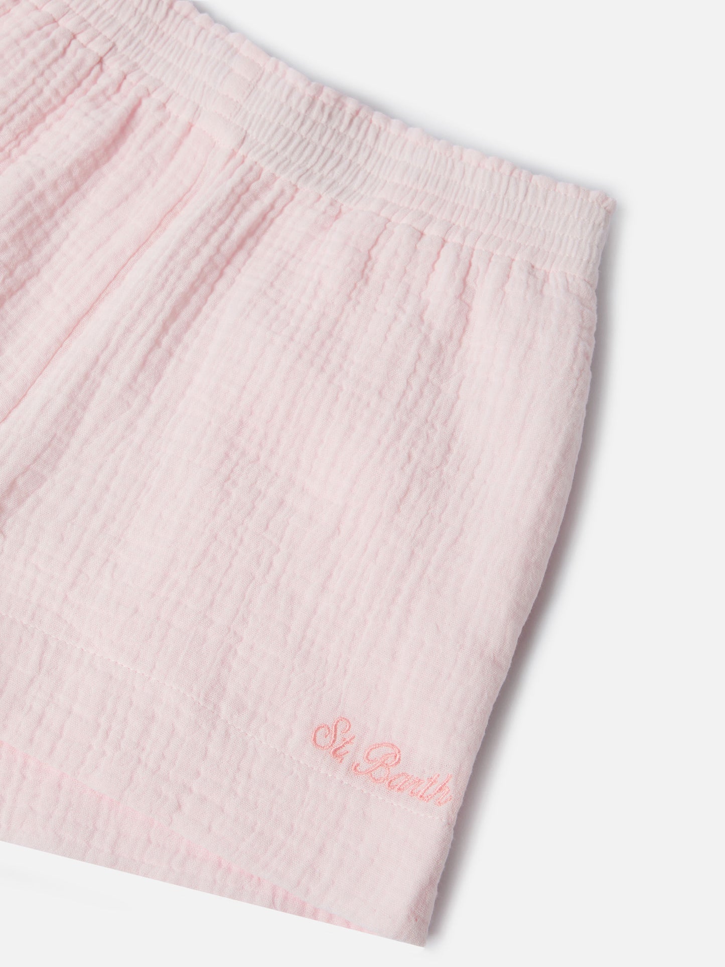 Meave Jr cotton muslin shorts in pink
