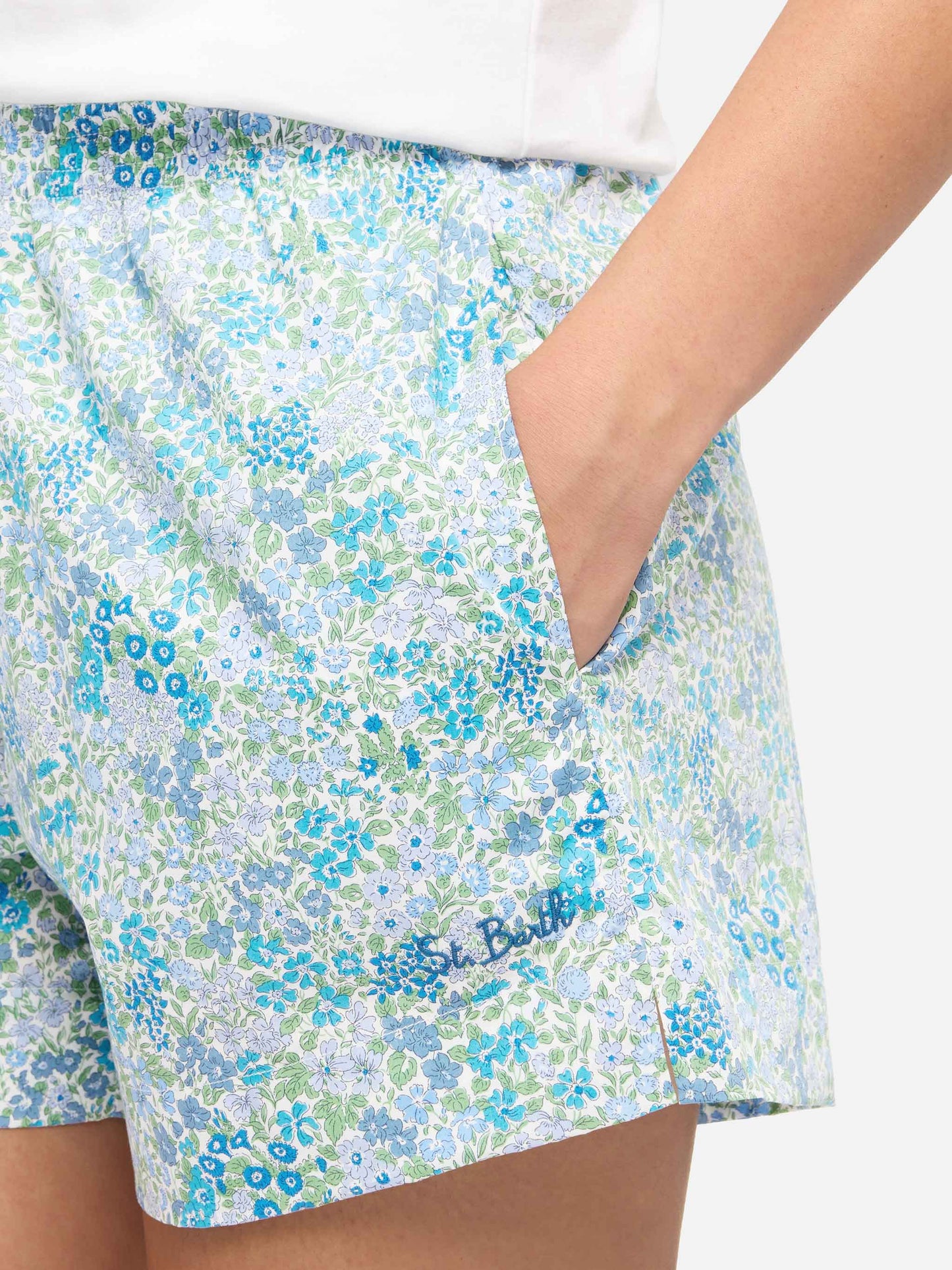 Meave Pull-Up-Shorts aus Baumwolle mit Joanna Luise-Print | Hergestellt aus Liberty-Stoff