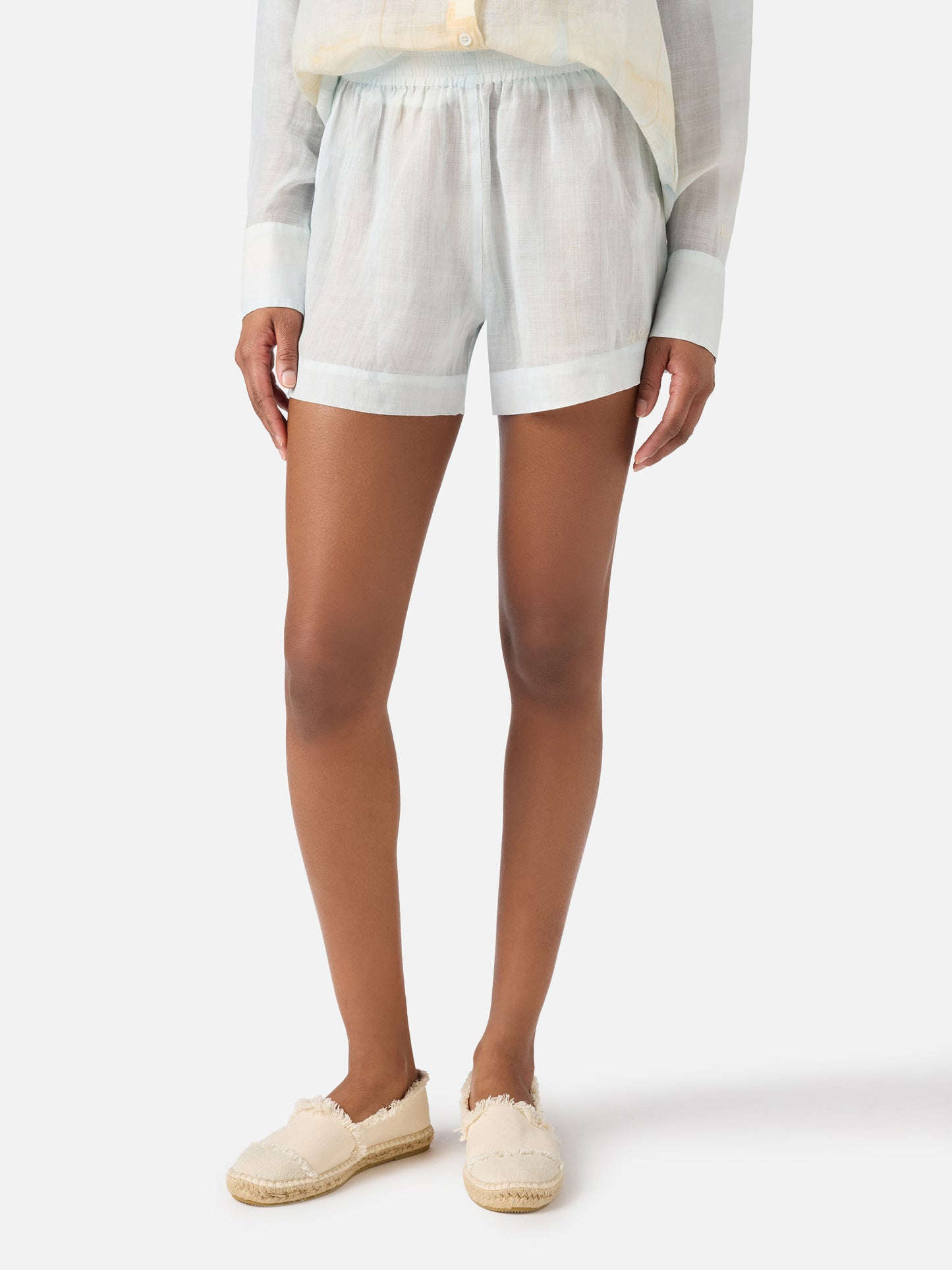 Shorts Meave in ramie con stampa St. Tropez