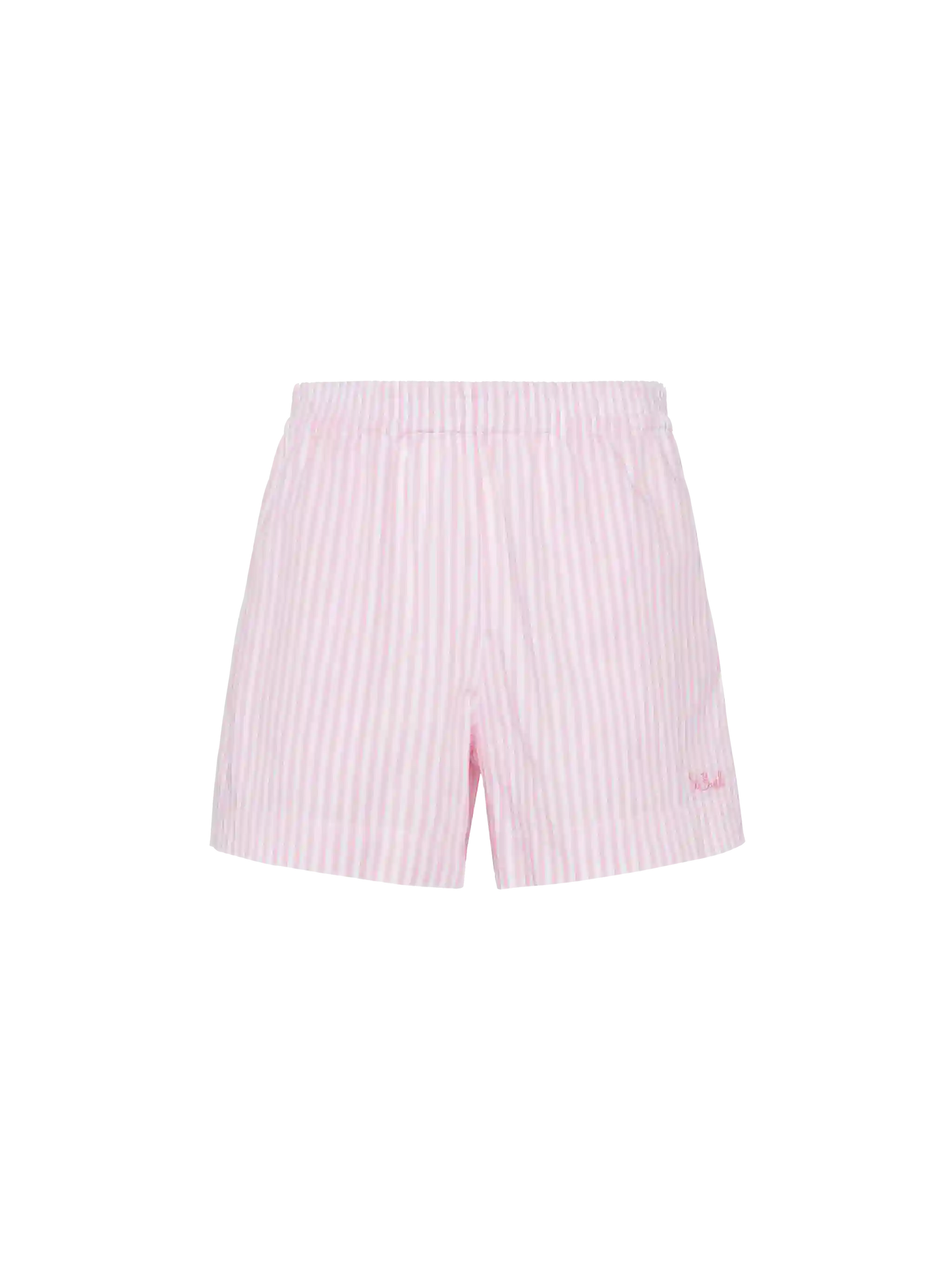 Meave cotton poplin pull up shorts with striped print