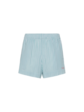 Meave cotton poplin pull up shorts with striped print