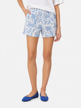 Short pull-up en lin cachemire pour femme Meave 