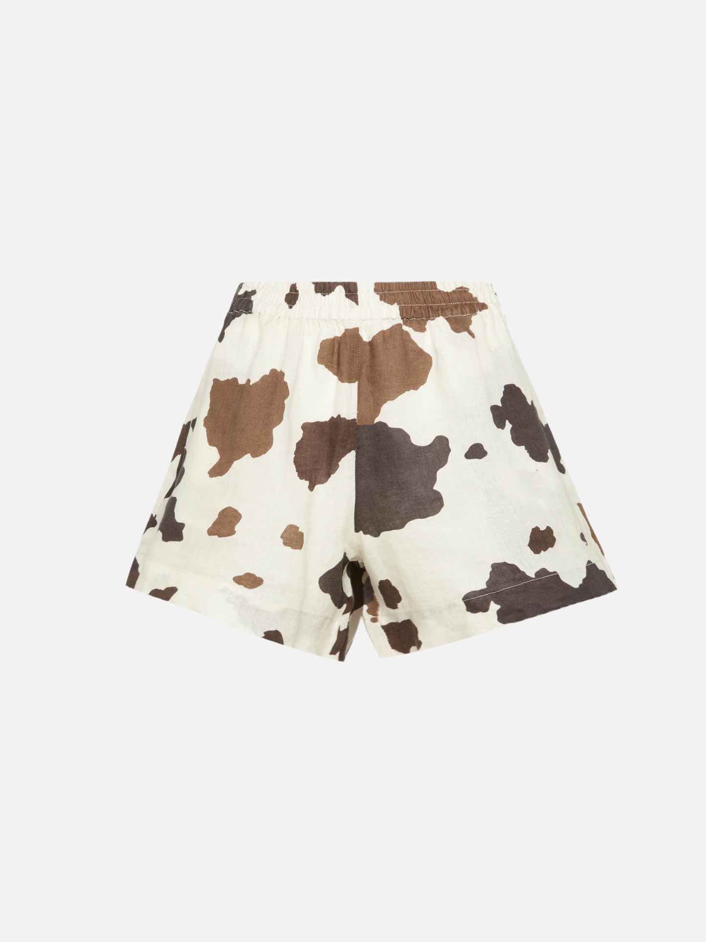 Meave shorts pull up in lino con stampa cow skin