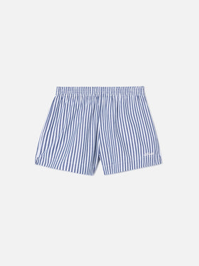 Shorts Meave in popeline a righe blu
