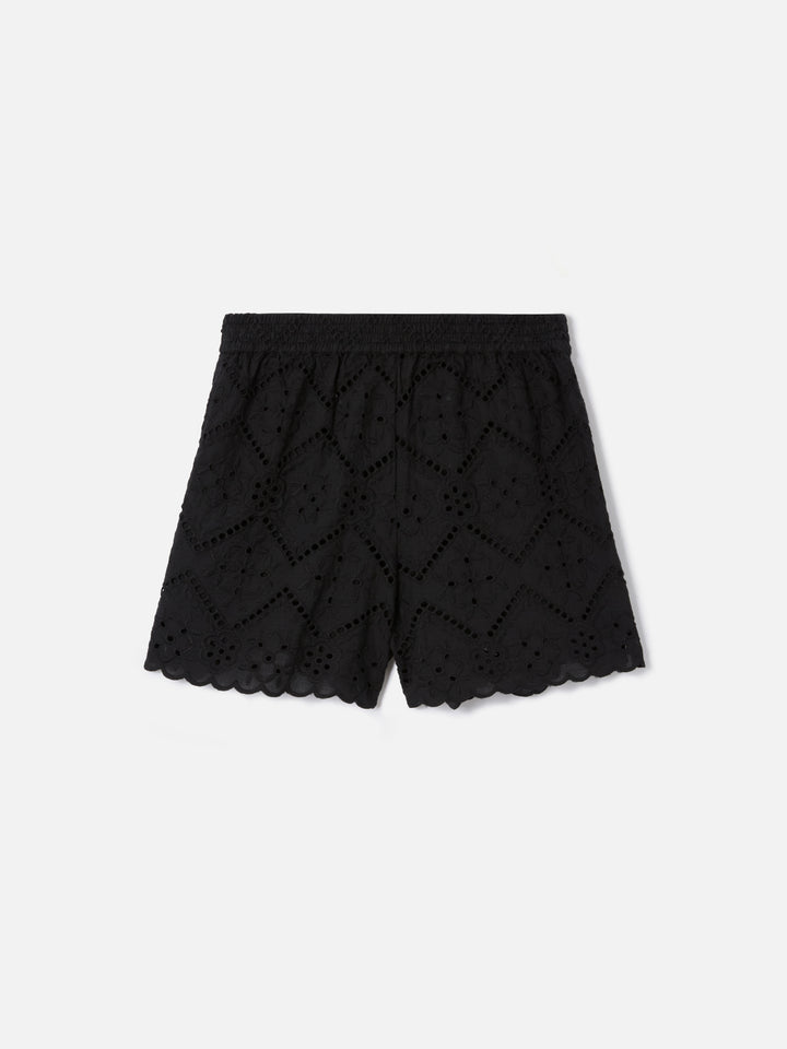 Shorts Meave in sangallo nero