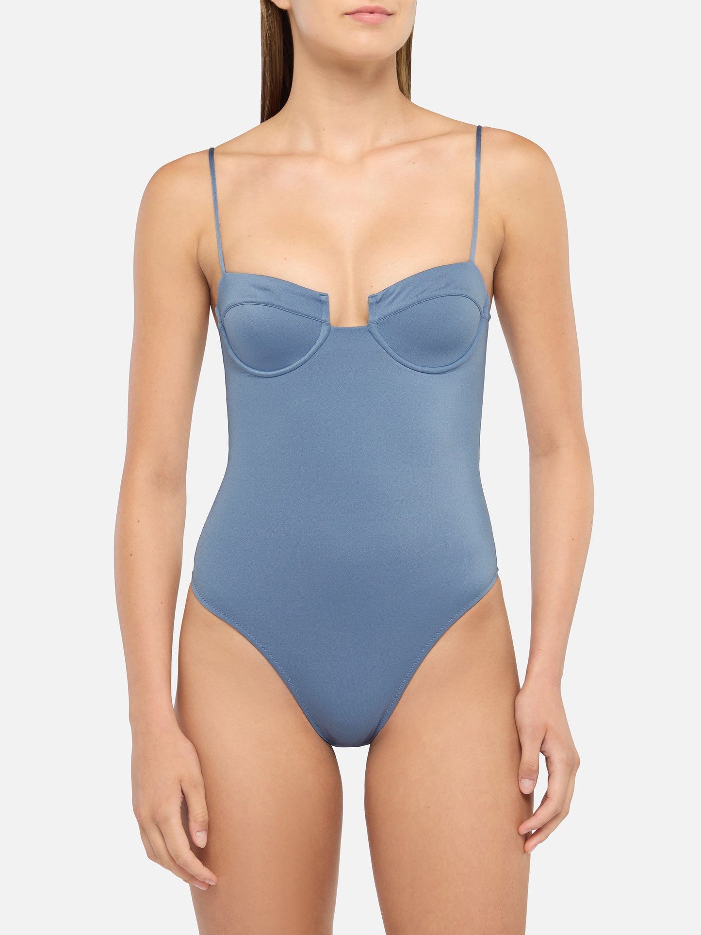 Medea shimmer avio blue underwired one-piece swimsuit