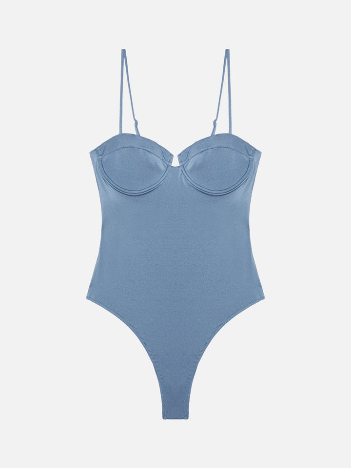 Costume intero Medea shimmer avio con ferretto