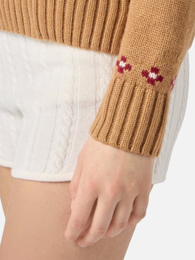 Woman cashmere blend sweater Meghan with nordic jacquard