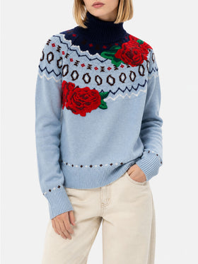 Pull Meghan en mélange de cachemire avec jacquard 