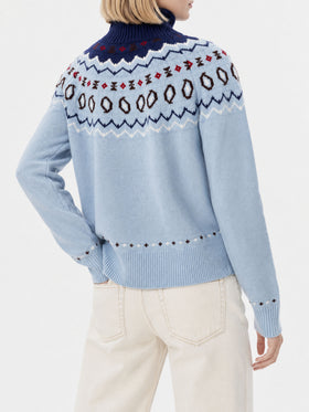 Pull Meghan en mélange de cachemire avec jacquard 