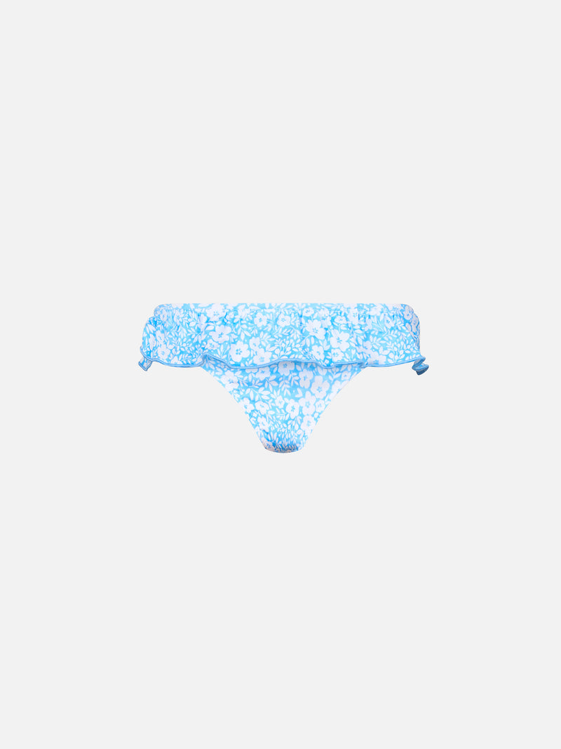 Girl ruffled swim briefs Melly with flower print