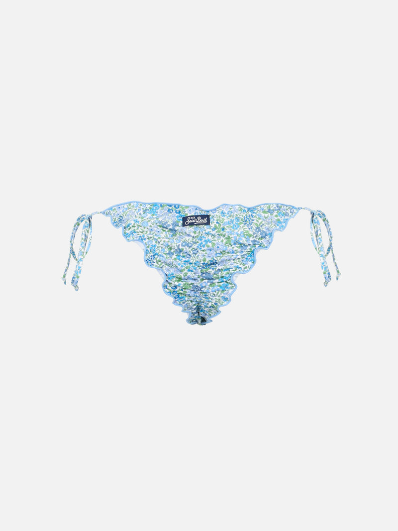 Woman Joanna Luise cheeky swim briefs Miami | MADE WITH LIBERTY FABRIC