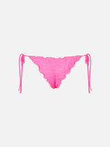 Woman fluo pink cheeky swim briefs Miami