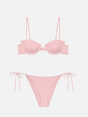 Klassische Badehose „Virgo“ in Rosa – Bügel-Bralette „Salina“ in Rosa