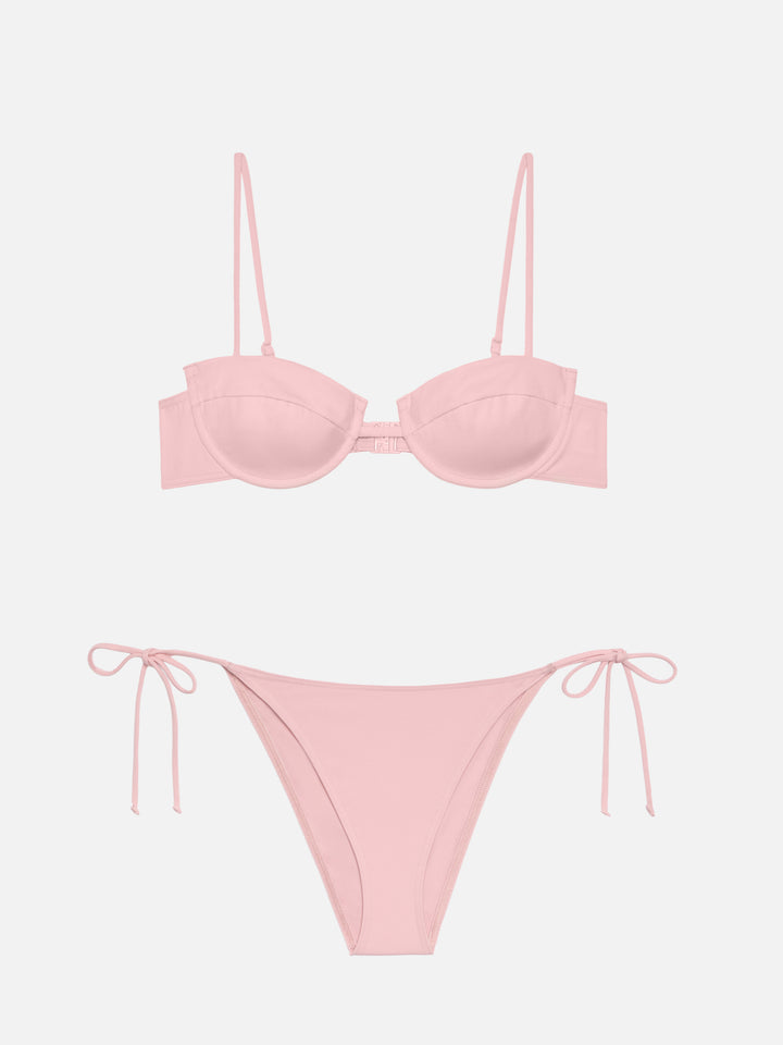 Klassische Badehose „Virgo“ in Rosa – Bügel-Bralette „Salina“ in Rosa