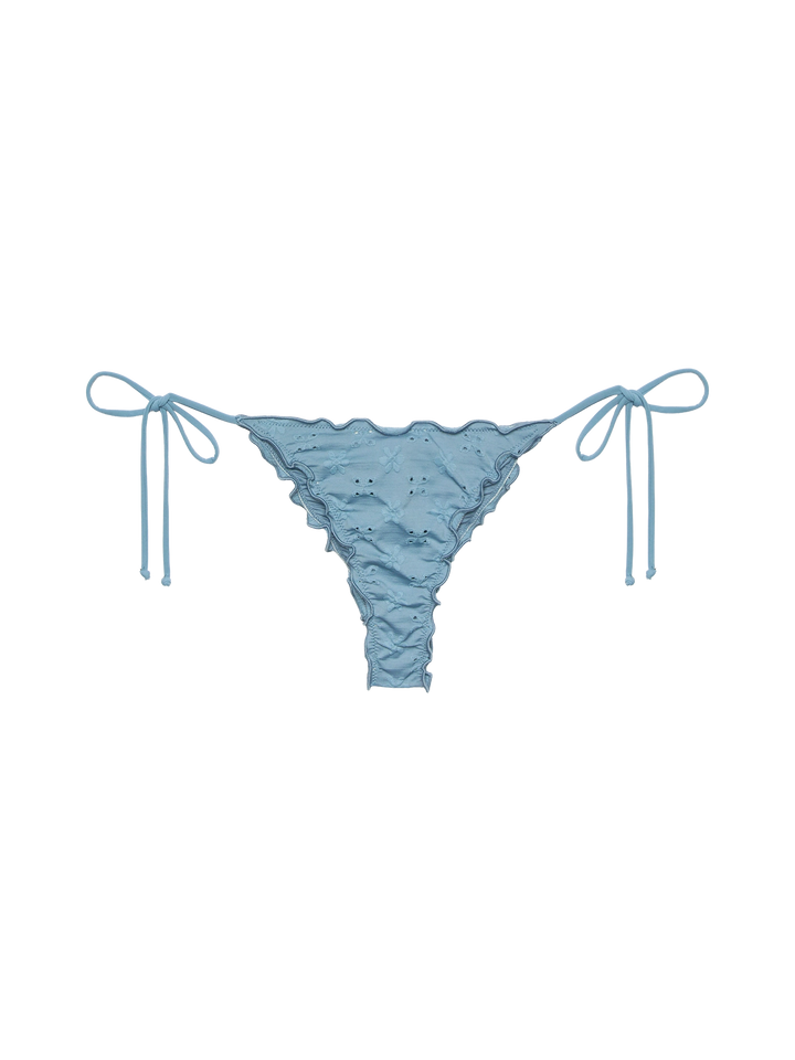 Miami Sangallo lace cheeky swim briefs - Sagittarius classic avio blue Sangallo lace triangle top - MC2 Saint Barth