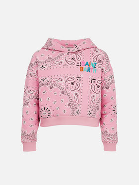 Felpa con cappuccio in cotone Mindy Jr con ricamo Saint Barth