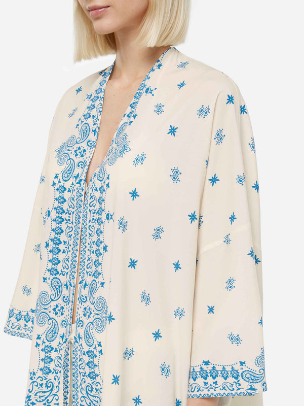 Milos kimono jacket with bandanna placed print