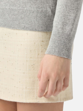 Damenpullover Moody aus meliertem Kaschmirgemisch in Grau