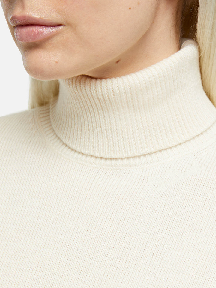 Weißer Rollkragenpullover aus Kaschmirmischung für Damen Moody