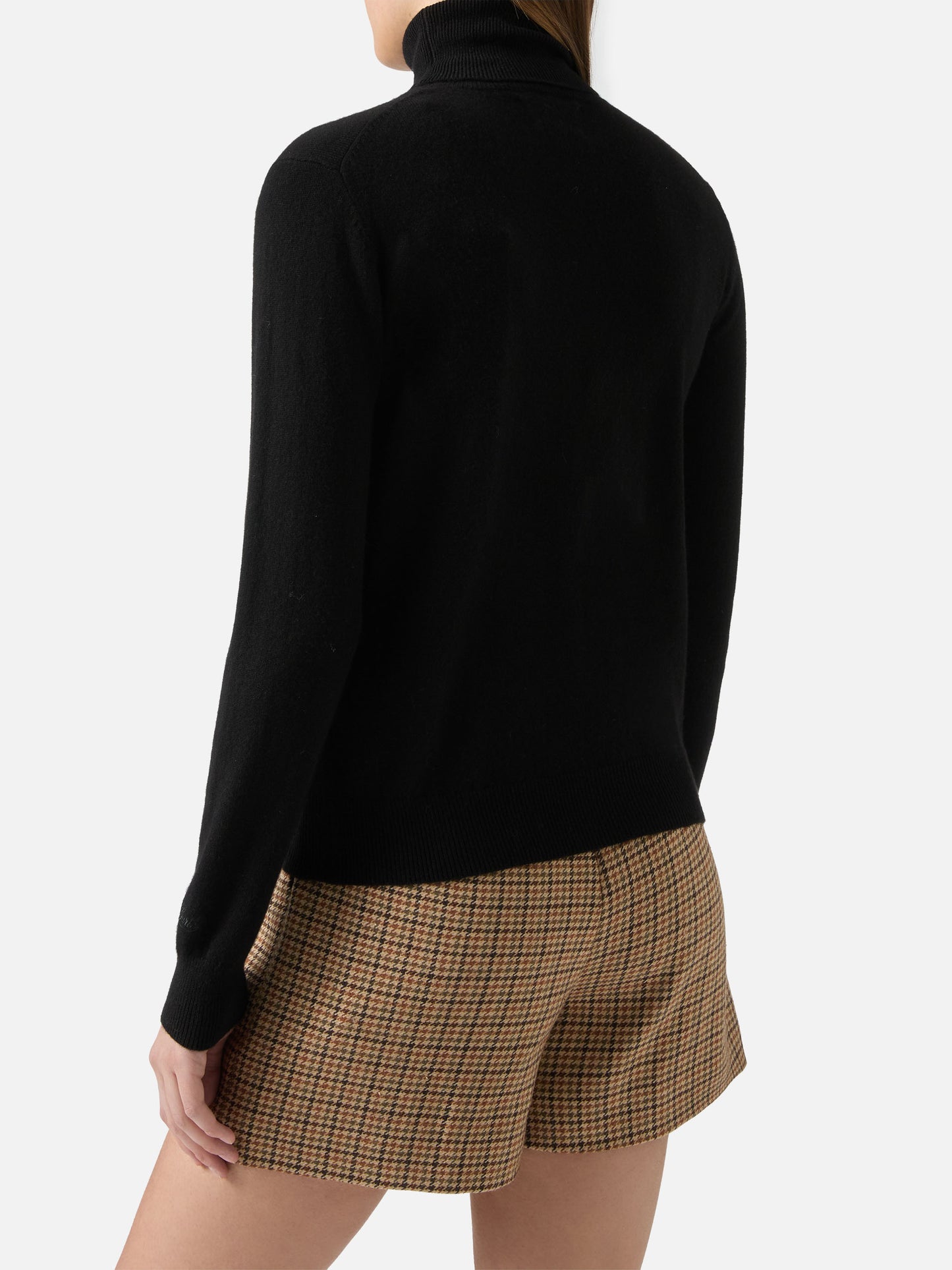 Moody turtleneck sweater in cashmere in black with St. Barth embroidery