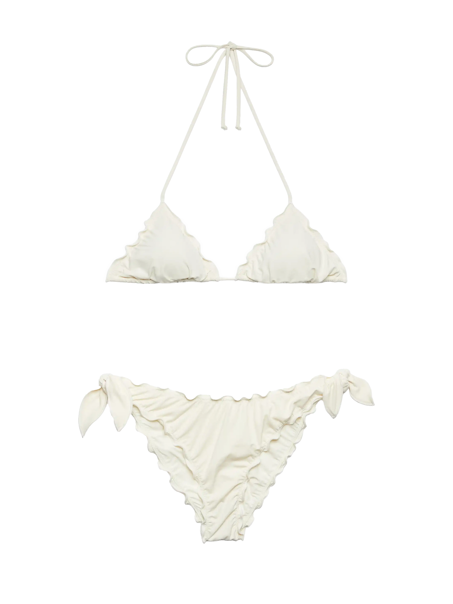 White cream classic triangle bikini Sagittarius Moon