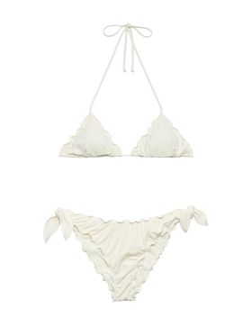 White cream classic triangle bikini Sagittarius Moon