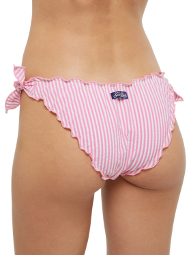 Moon seersucker classic swim briefs with striped print