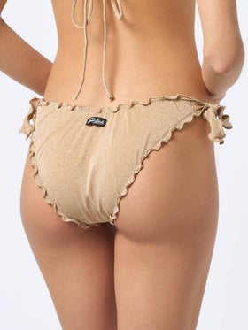 Top de playa de triángulo clásico en lúrex dorado para mujer Sagittarius 