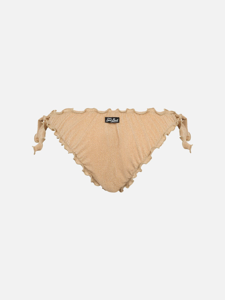 Woman gold lurex classic swim briefs Moon - MC2 Saint Barth