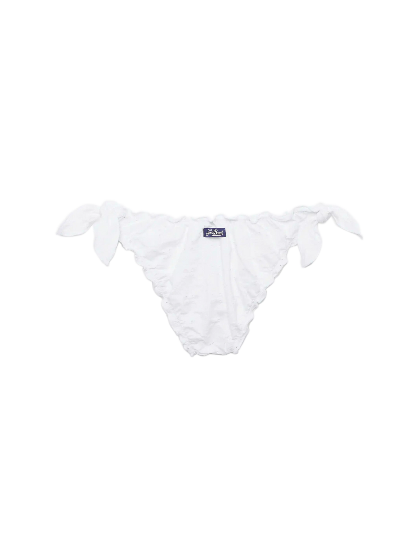 Moon slip mare classico in pizzo Sangallo color bianco