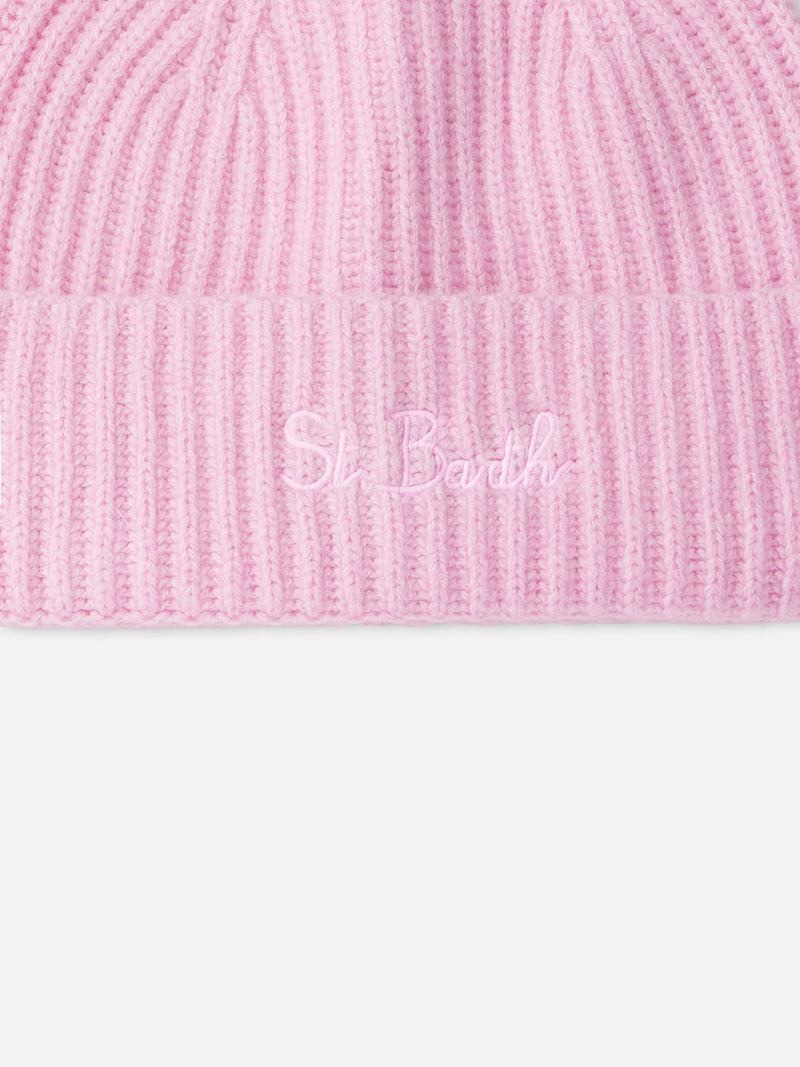 Woman pink cashmere blend hat Moss