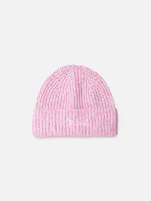 Woman pink cashmere blend hat Moss