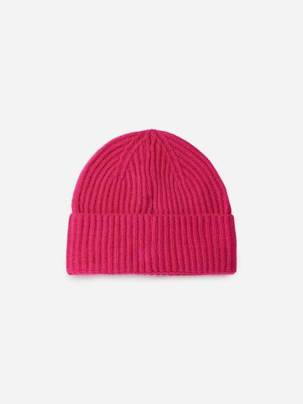 Woman fuchsia cashmere blend hat Moss