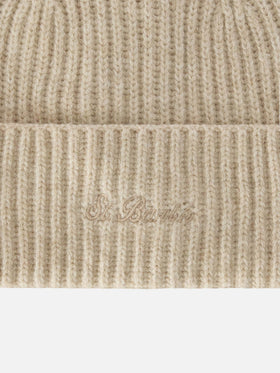 Bonnet en laine Beige Moss avec logo brodé 
