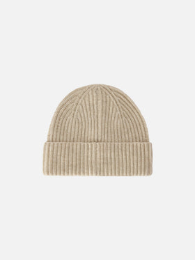 Bonnet en laine Beige Moss avec logo brodé 