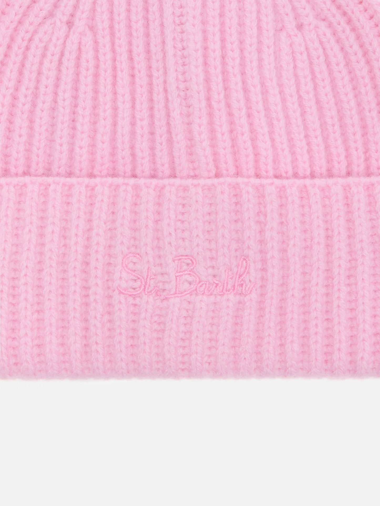 Moss Jr Beanie in pink 100% WOOL with St. Barth embroidery