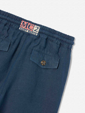 Marineblaue Bermuda-Shorts Marseille Jr aus Leinen 