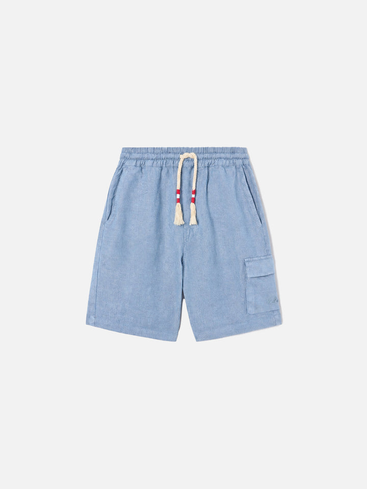 Bermudashorts Marseille Jr aus leichtem Denim-Chambray 