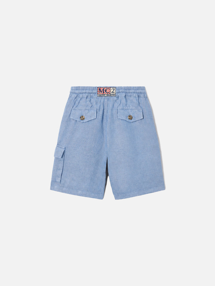 Bermudashorts Marseille Jr aus leichtem Denim-Chambray 