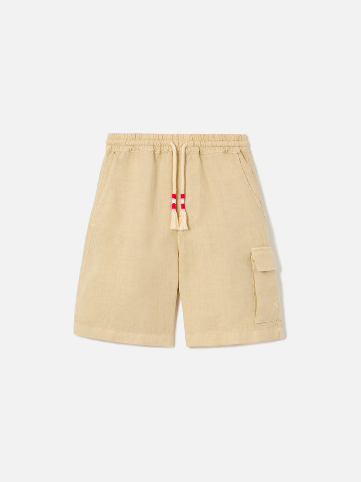 Shorts Marseille Jr in lino beige