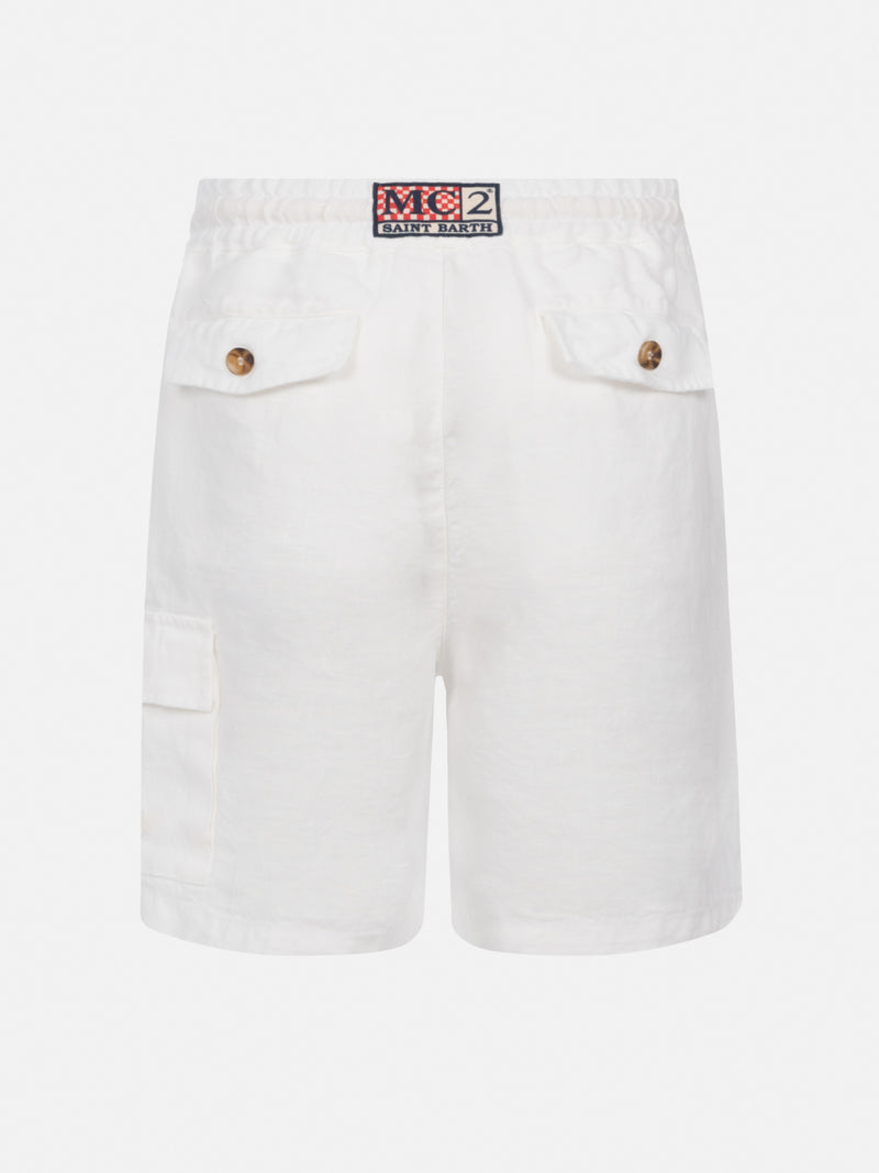 Marseille Jr white linen bemuda