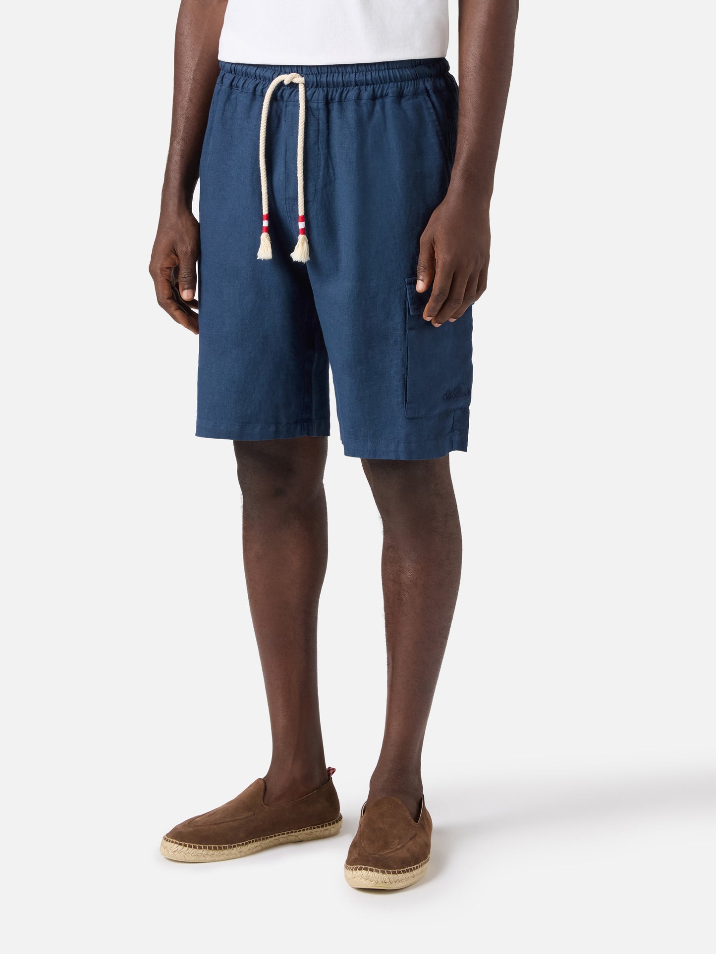 Marseille navy blue linen bermuda shorts