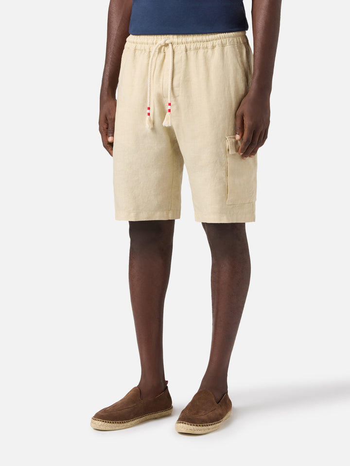 Marseille beige linen bermuda shorts